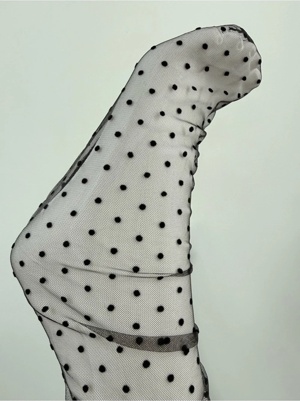 Sheer Polka Dot Sock - Black Dot